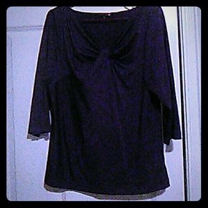 Purple cross over knit top